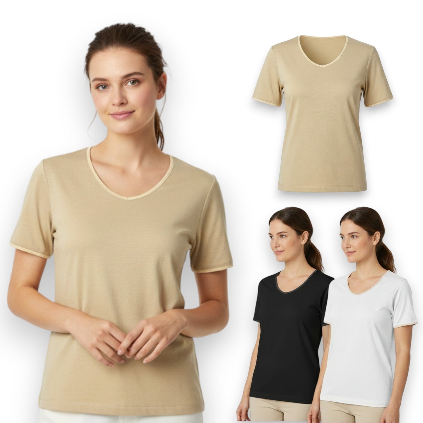 Playera manga corta de algodón dama #501 Colors