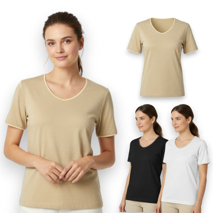 Playera manga corta de algodón dama #501 Colors