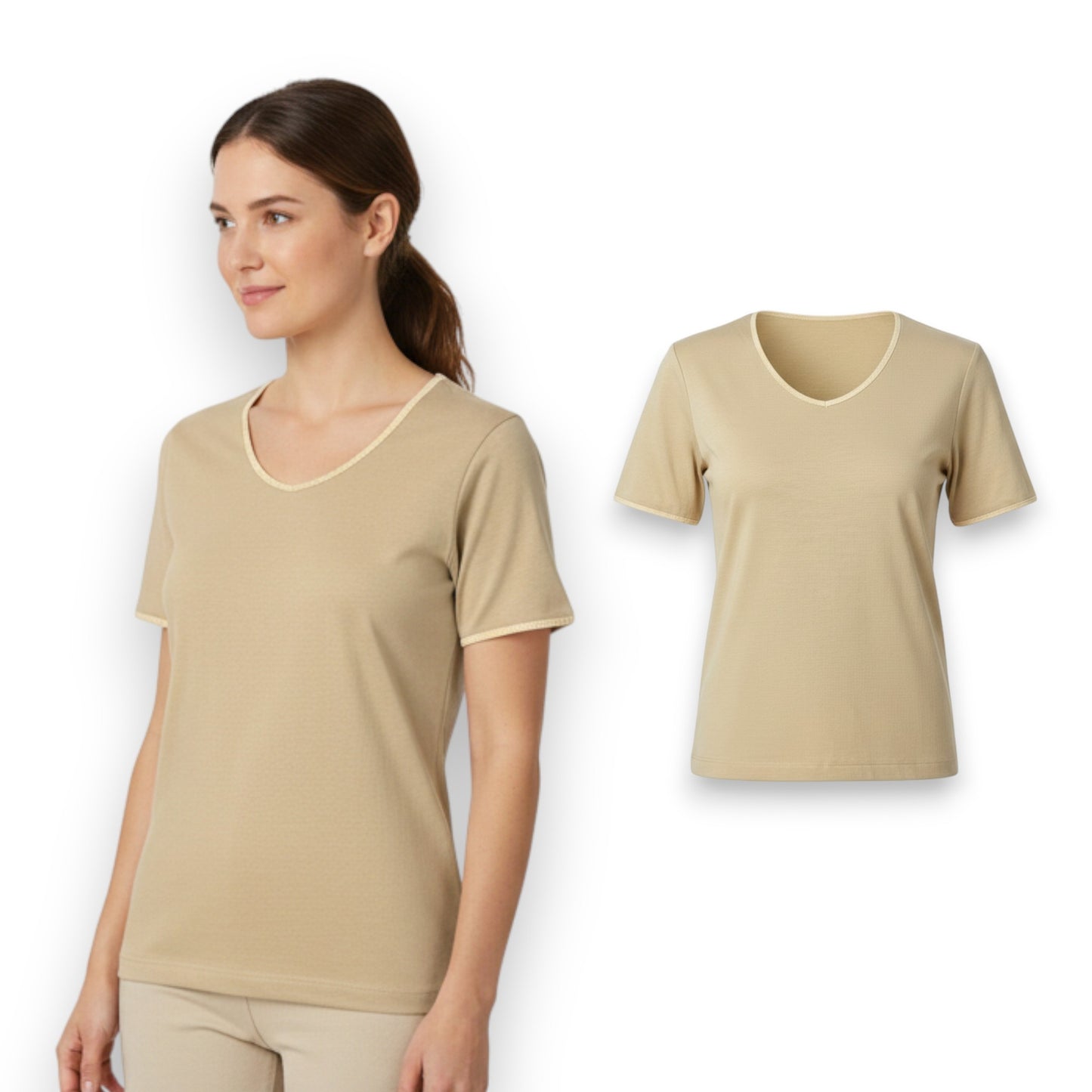 Playera manga corta de algodón dama #501 Colors