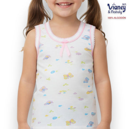 Camiseta estampada infantil niña Vianey paquete de 6
