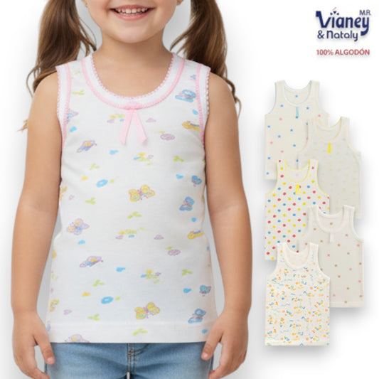 Camiseta estampada infantil niña Vianey paquete de 6