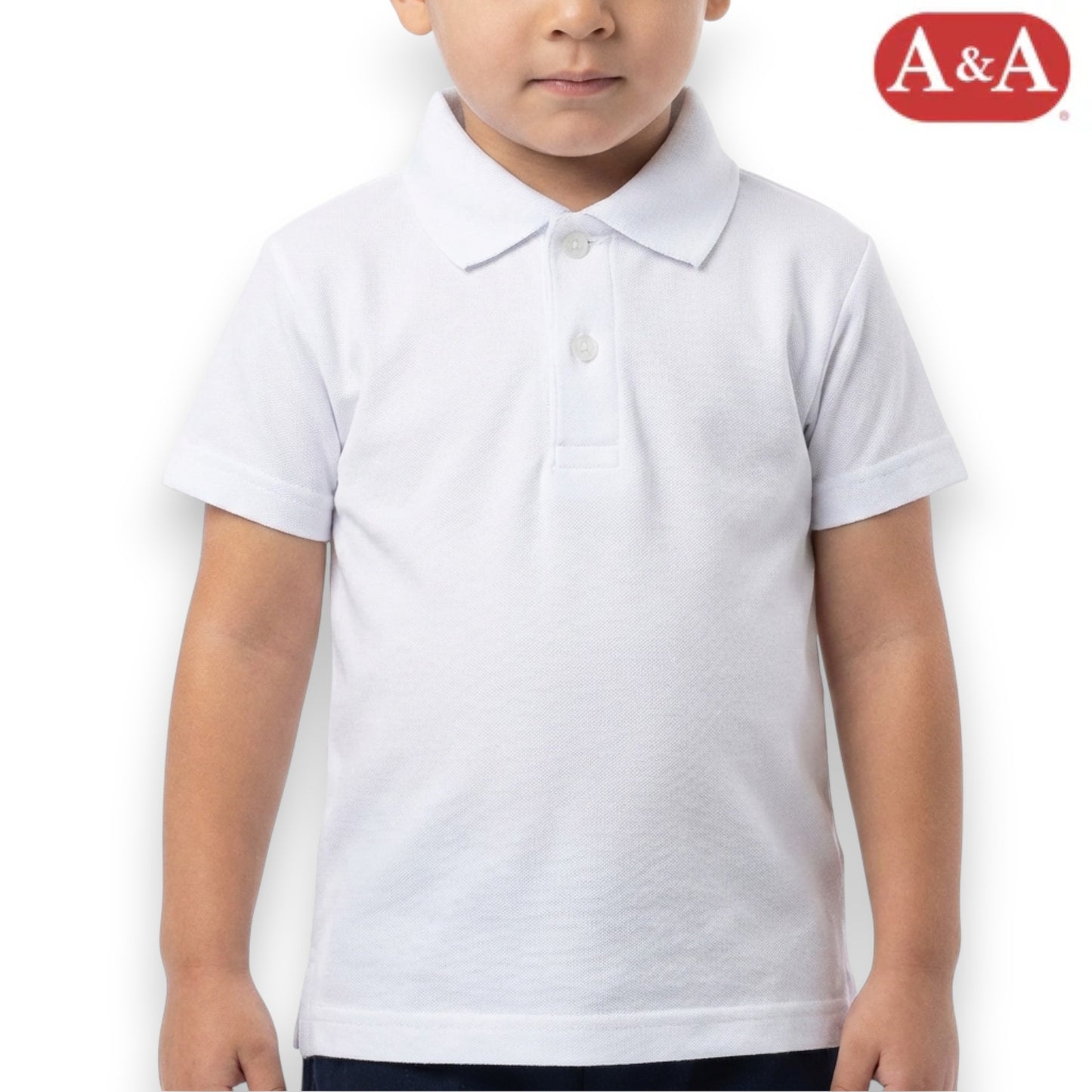 Playera polo escolar inter blanca unisex infantil AYA