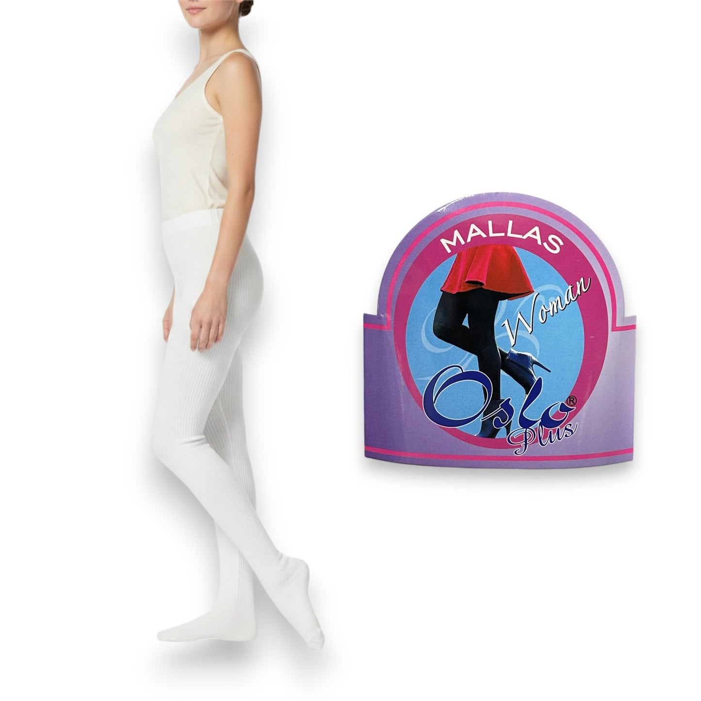 Malla blanca de acrilán dama Oslo