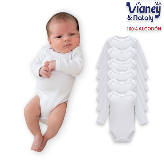Pañalero inter blanco 100% algodón bebe Vianey paquete de 6