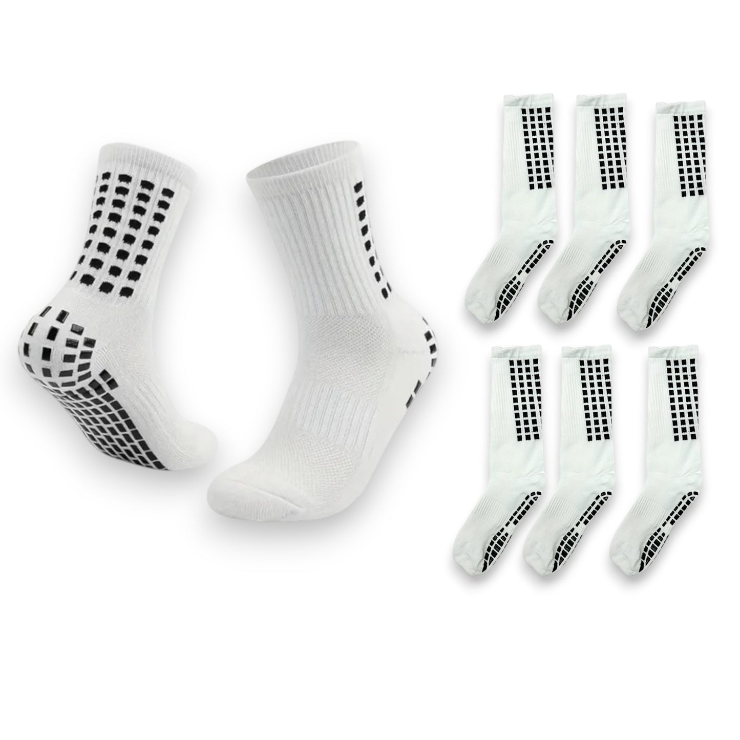 Calceta corta con antiderrapante para deportes unisex varias tallas paquete de 6