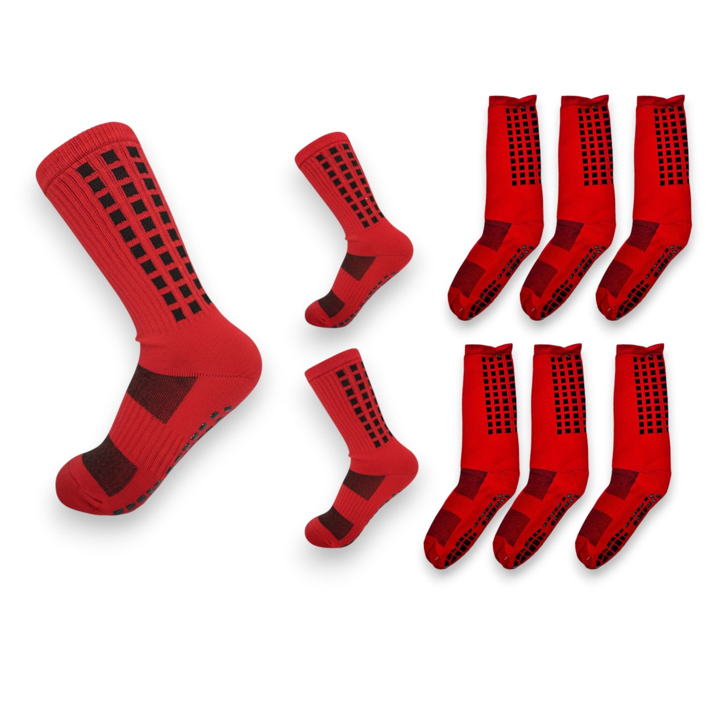 Calceta corta con antiderrapante para deportes unisex varias tallas paquete de 6