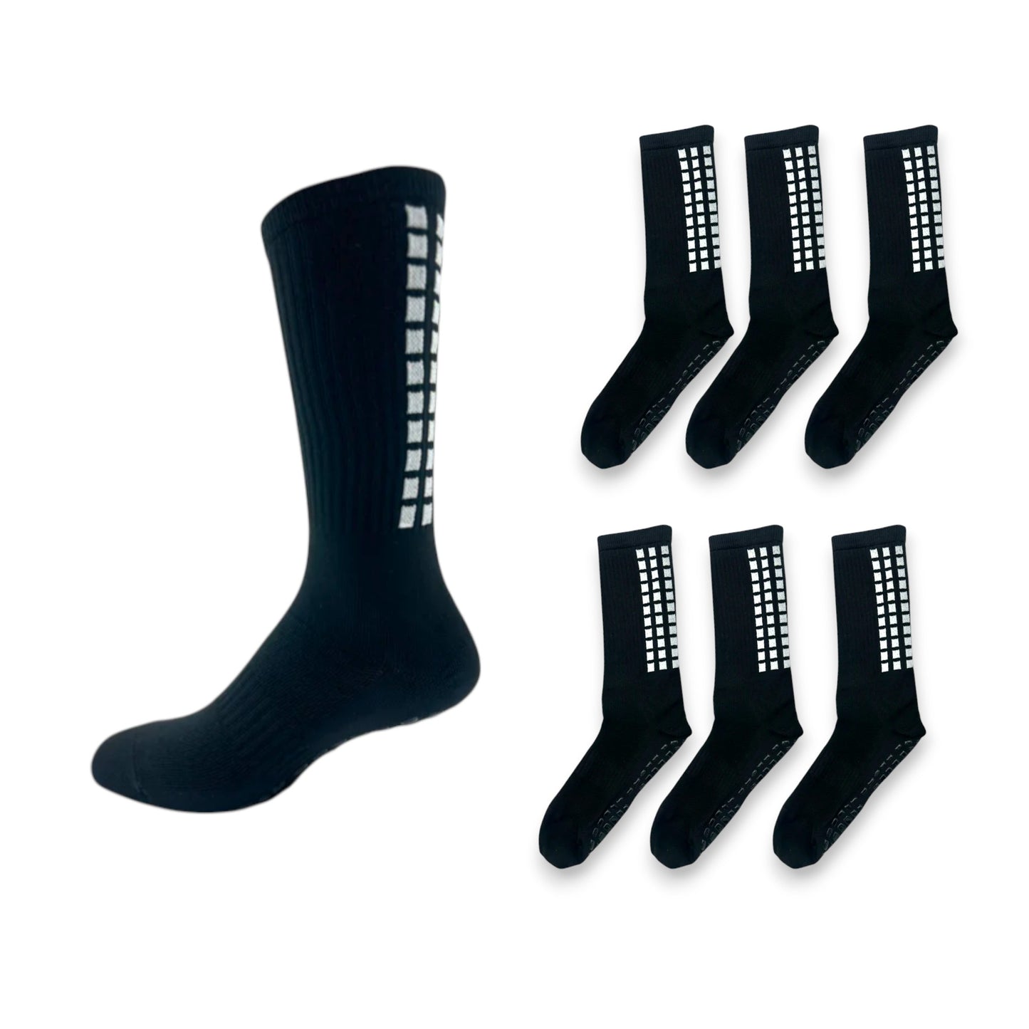 Calceta corta con antiderrapante para deportes unisex varias tallas paquete de 6