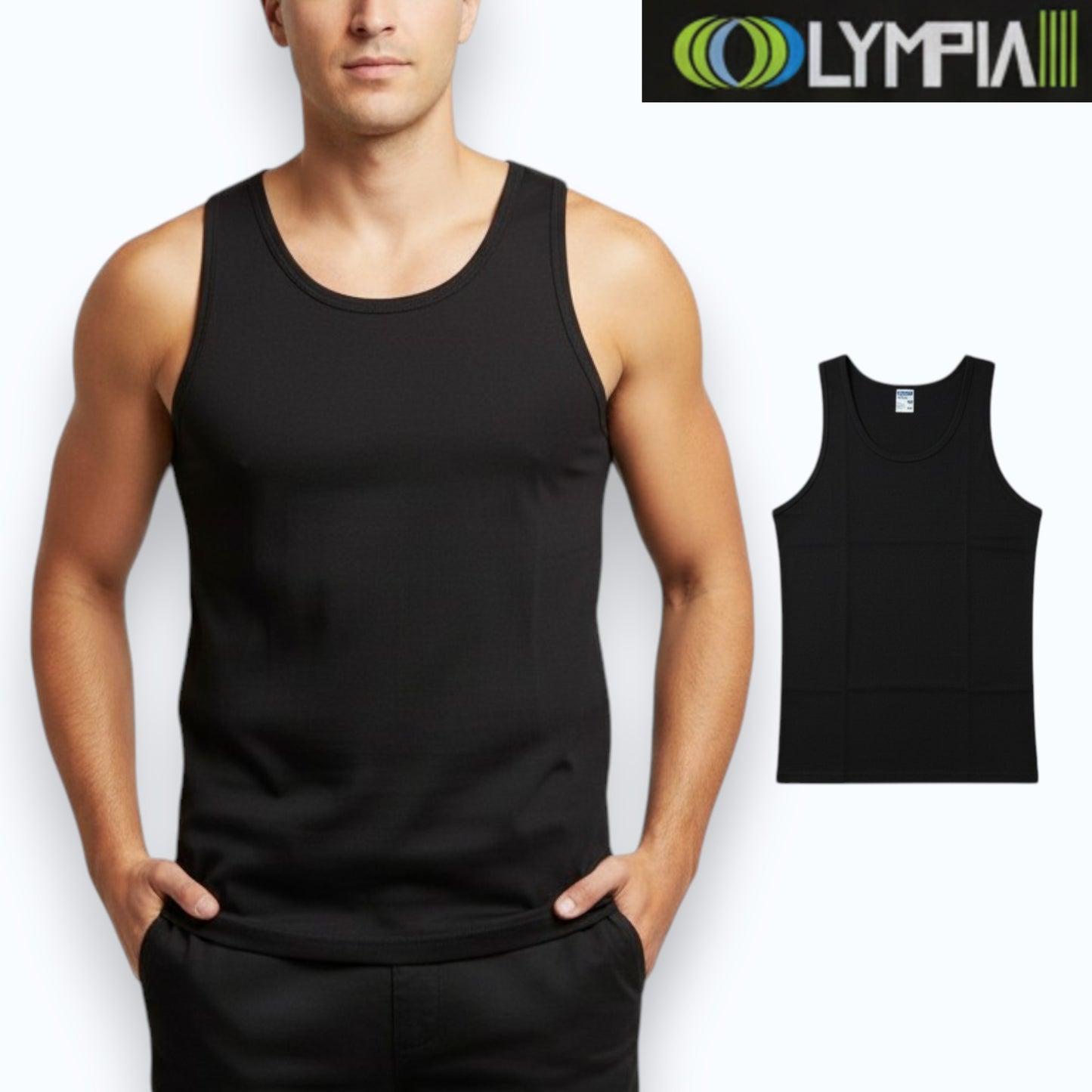 Camiseta de algodón lisa de color caballero #3010 Olympia
