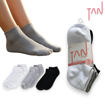 Tin deportivo media felpa unitalla dama #8001 TAN paquete de 3