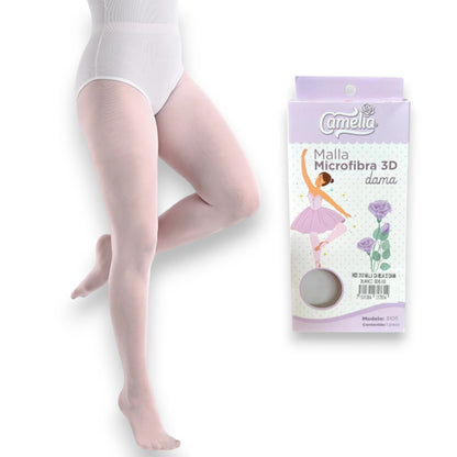 Malla lisa de microfibra 3D económica para ballet dama #3105 Camelia