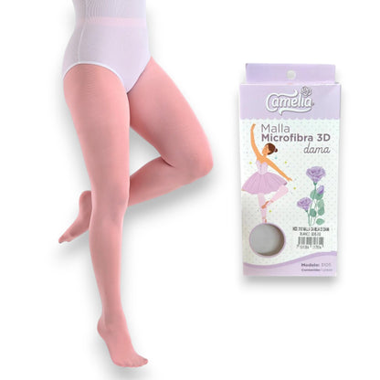 Malla lisa de microfibra 3D económica para ballet dama #3105 Camelia