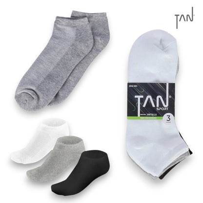 Tin deportivo media felpa caballero #8011 Tan paquete de 3