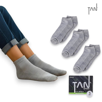 Tin deportivo media felpa caballero #8011 Tan paquete de 3