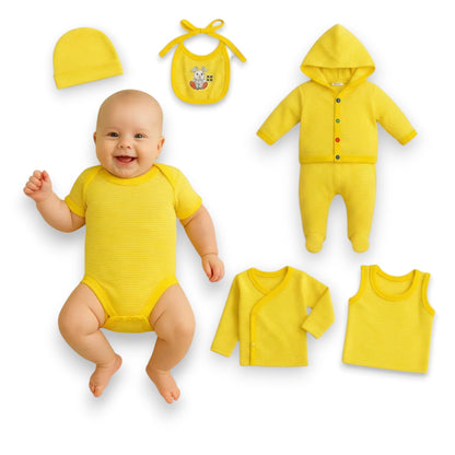 Kit 7 piezas de algodón para recién nacido Angelito