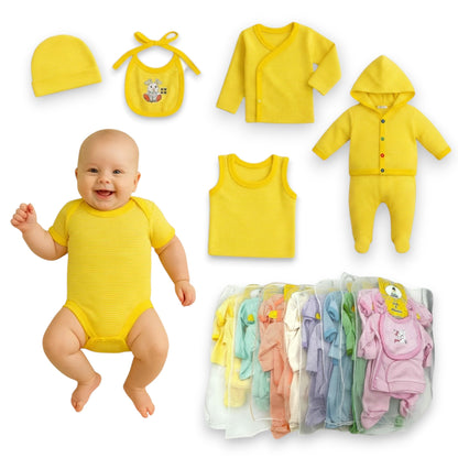 Kit 7 piezas de algodón para recién nacido Angelito