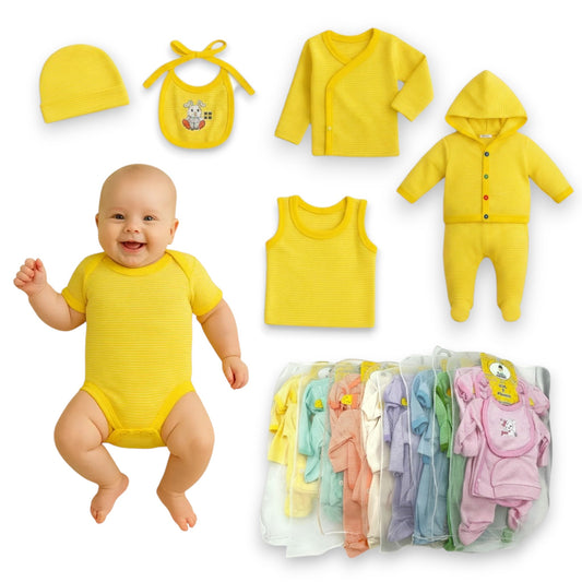 Kit 7 piezas de algodón para recién nacido Angelito