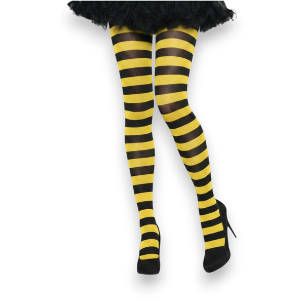 Malla de nylon rayada abeja amarillo con negro Angie