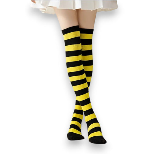 Medieta rayada amarillo con negro abeja