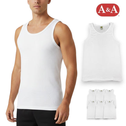 Camiseta interior blanca RIB caballero AYA paquete de 6