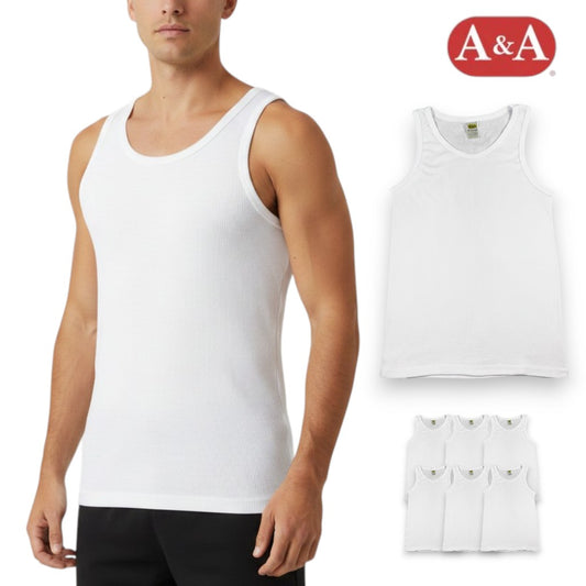 Camiseta interior blanca RIB caballero AYA paquete de 6