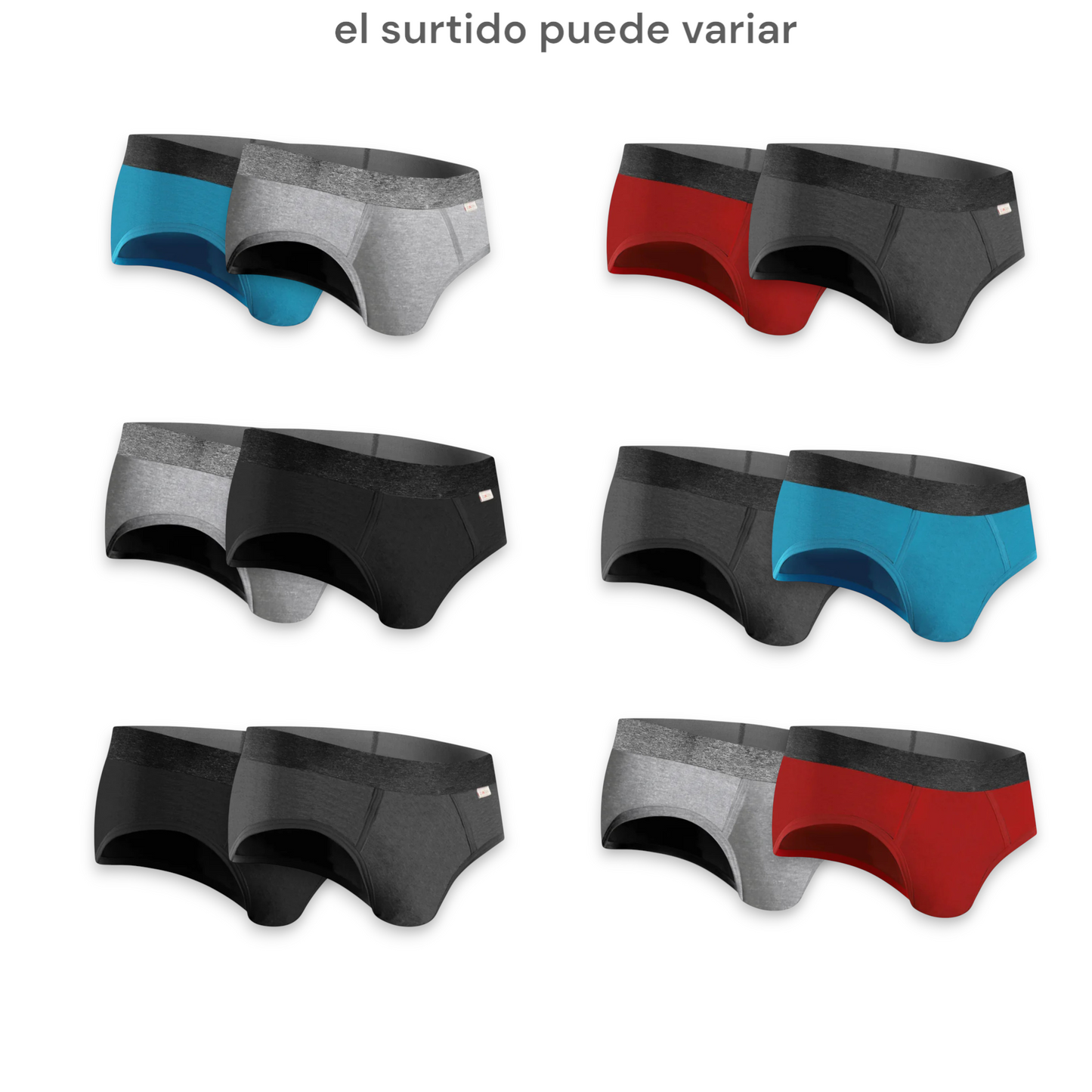 Brief bikini liso de algodón surtido caballero Zaga paquete de 2