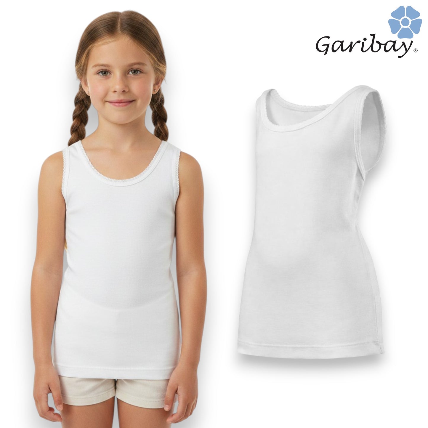 Camiseta de algodón inter blanca niña Garibay