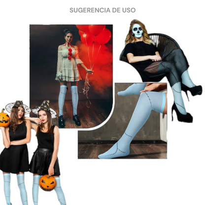 Calceta medieta halloween sally muñeca unitalla Leka