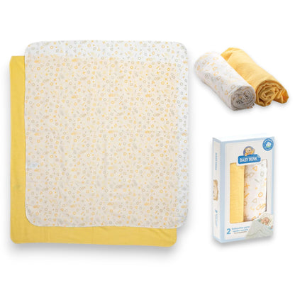 Duo de sábanas de franela de algodón multiusos para recién nacido #080 Baby Mink