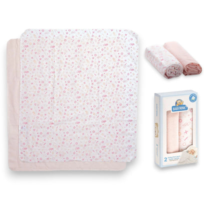 Duo de sábanas de franela de algodón multiusos para recién nacido #080 Baby Mink
