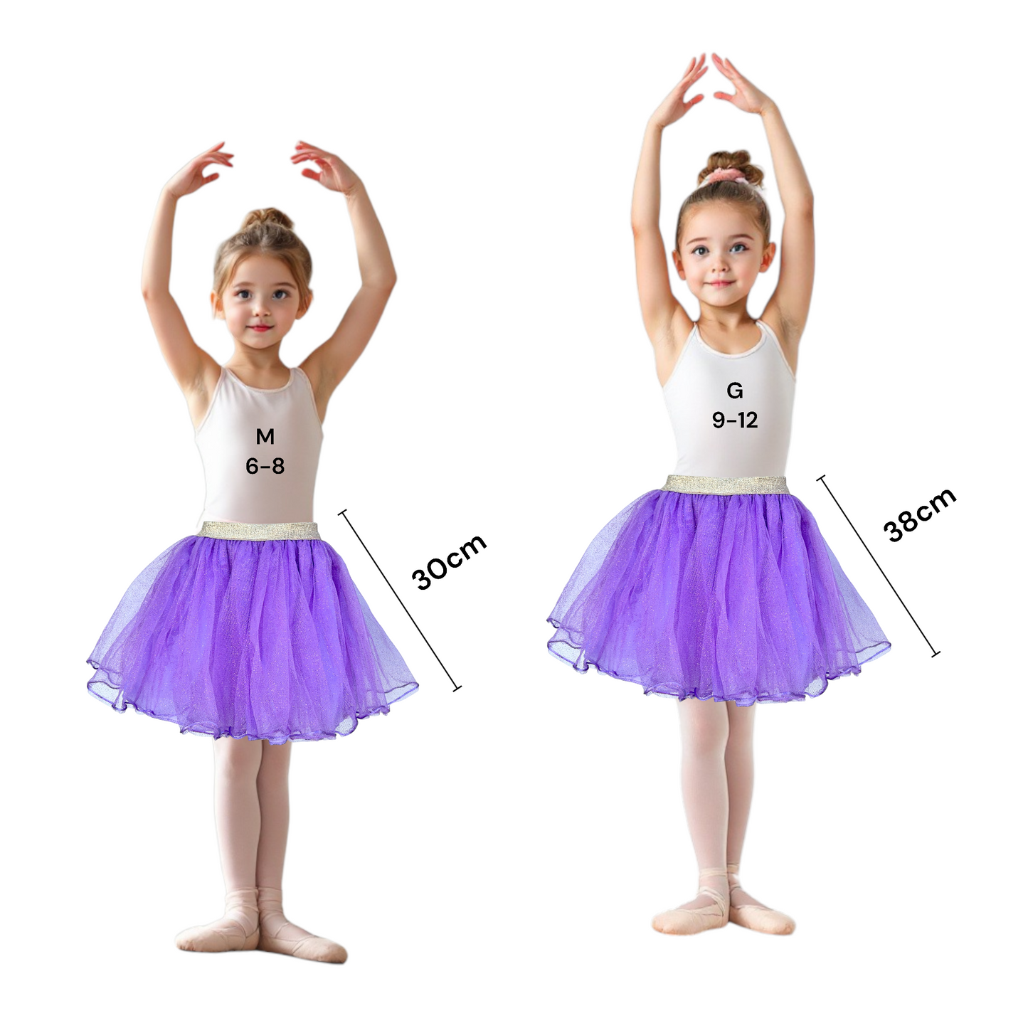 Tutu brillos económico varios colores niña
