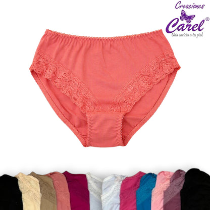 Pantaleta corte francés encaje en pierna surtida Carel paquete de 12