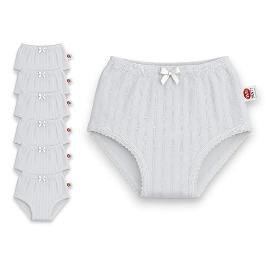 Pantaleta rombos blanca niña AYA paquete de 6