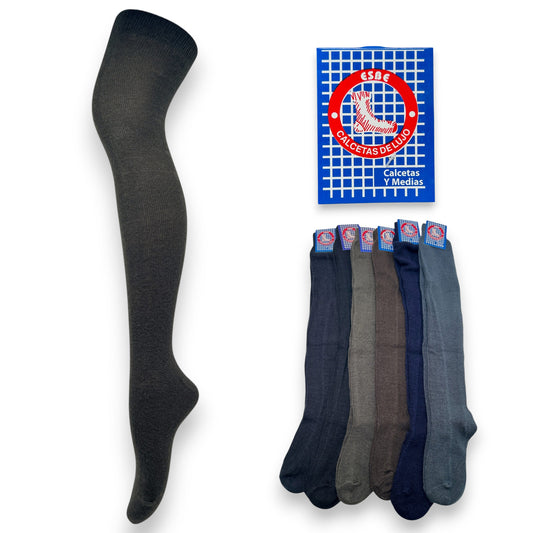 Calceta larga lisa surtida para señora unitalla Esbe paquete de 6