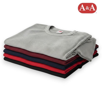 Playera térmica reactivos cuello redondo manga corta de color caballero AYA