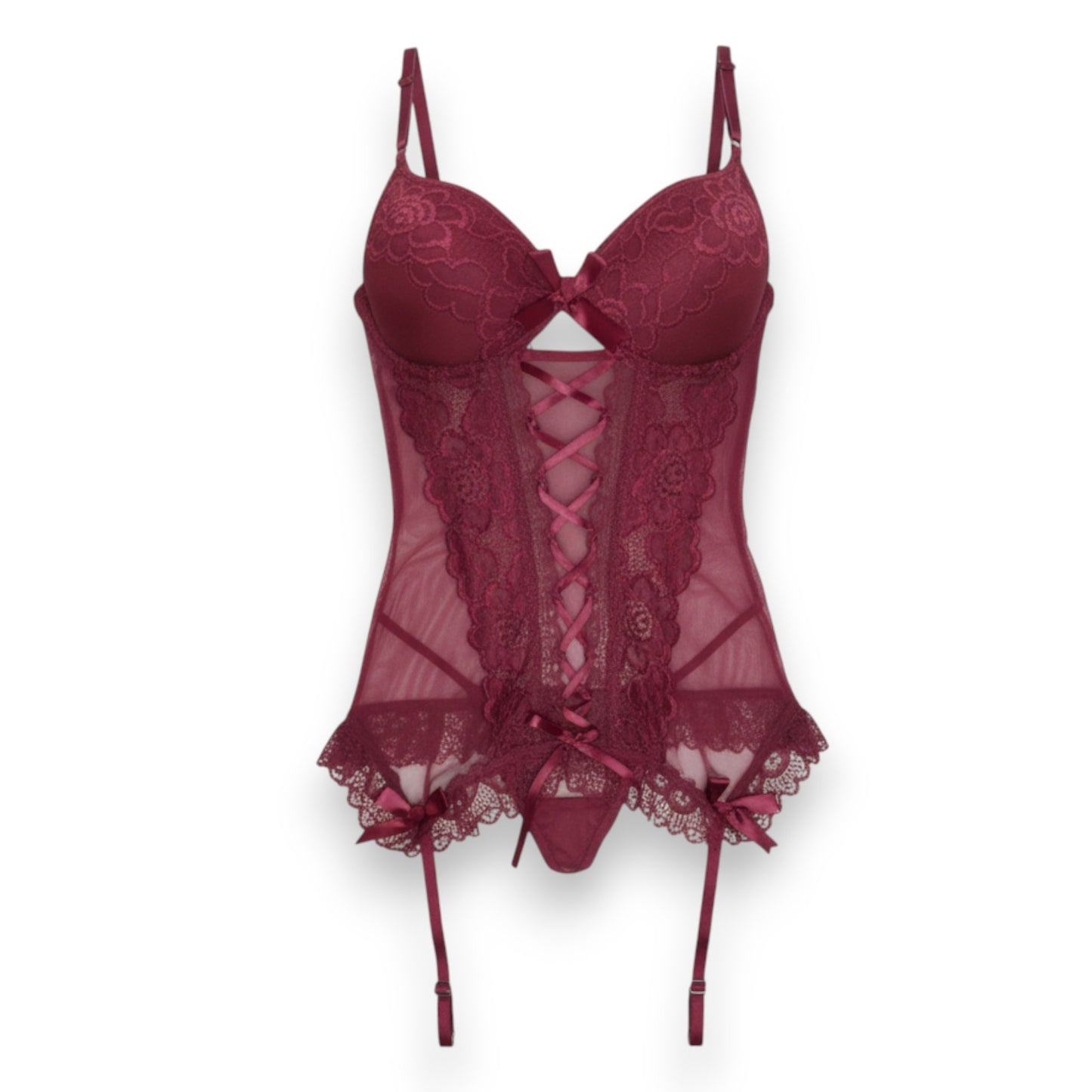 Baby doll corsé con encaje unitalla dama Mod. Mayte