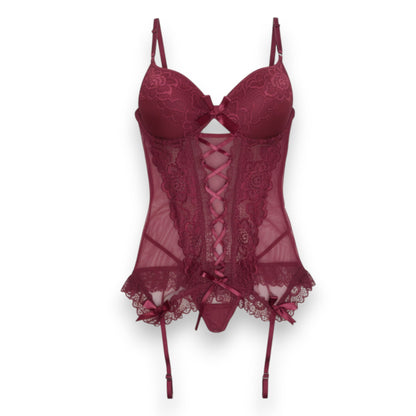 Baby doll corsé con encaje unitalla dama Mod. Mayte