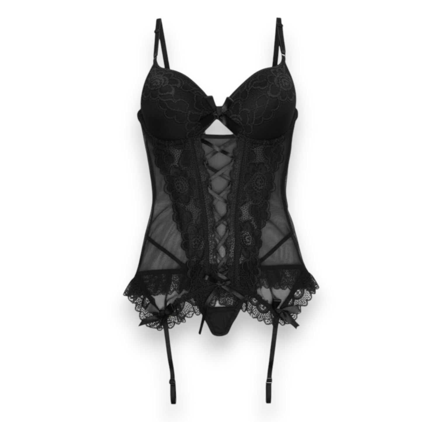Baby doll corsé con encaje unitalla dama Mod. Mayte