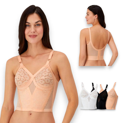 Brasier de peto largo criss‑cross sin varilla dama #677 Playtex