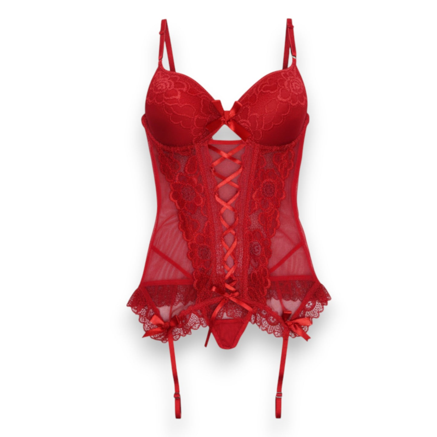 Baby doll corsé con encaje unitalla dama Mod. Mayte
