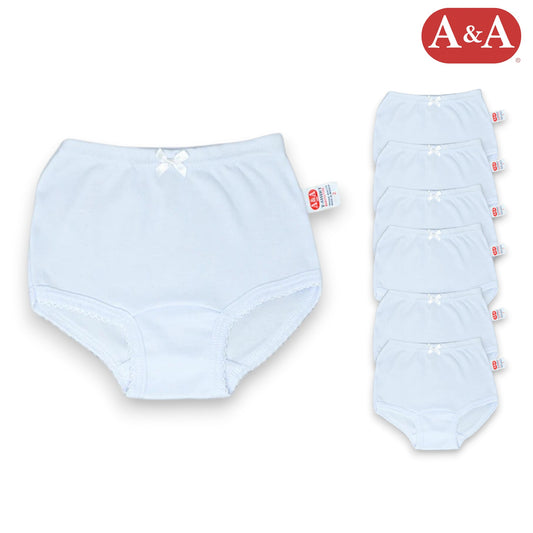 Pantaleta inter blanca infantil nilña AYA paquete de 6
