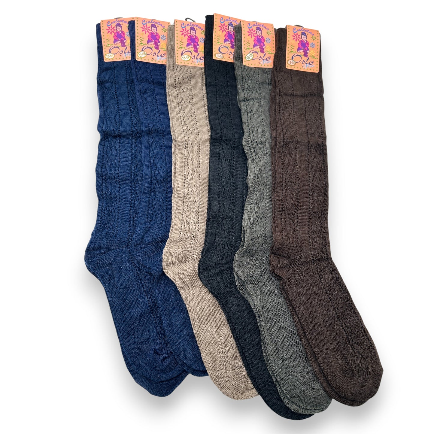 Calceta corta calada surtida para señora unitalla Oslo paquete de 6