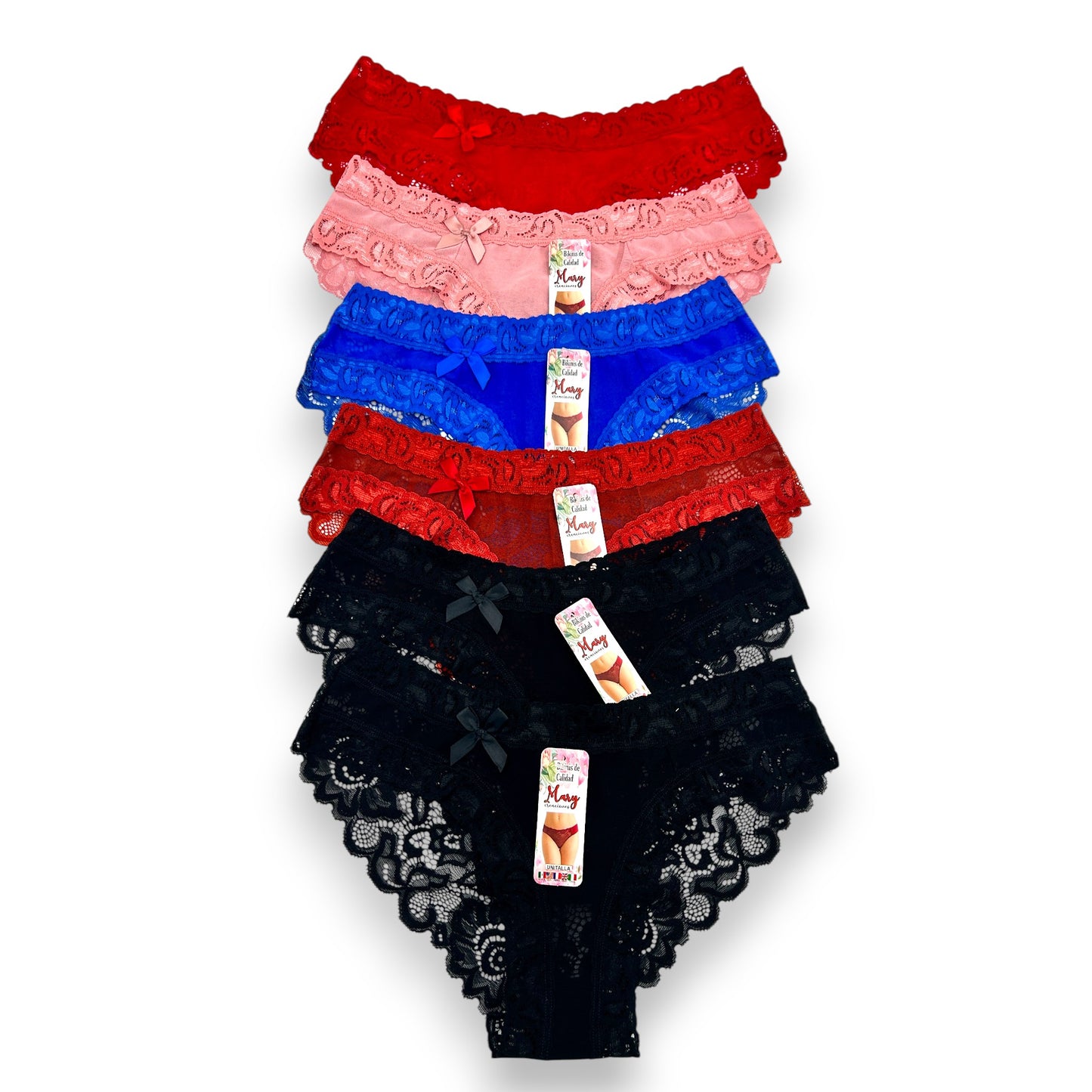 Bikini con encaje surtido unitalla dama #B18 Mary Paquete de 6