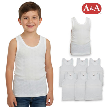 Camiseta rombos blanca infantil niño AYA paquete de 6