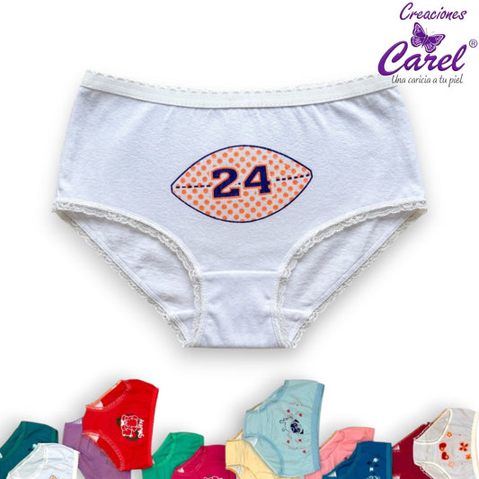 Pantaleta lisa niña Carel paquete de 12
