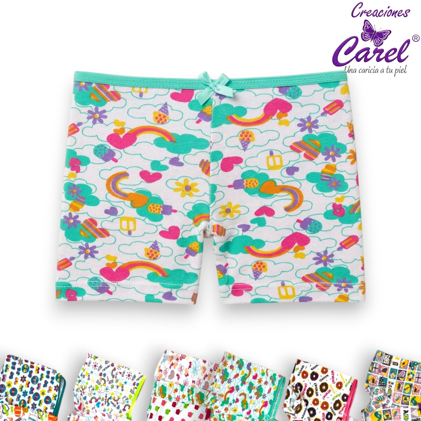 Boxer estampado surtido niña Carel paquete de 12
