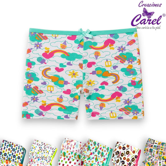 Boxer estampado surtido niña Carel paquete de 12