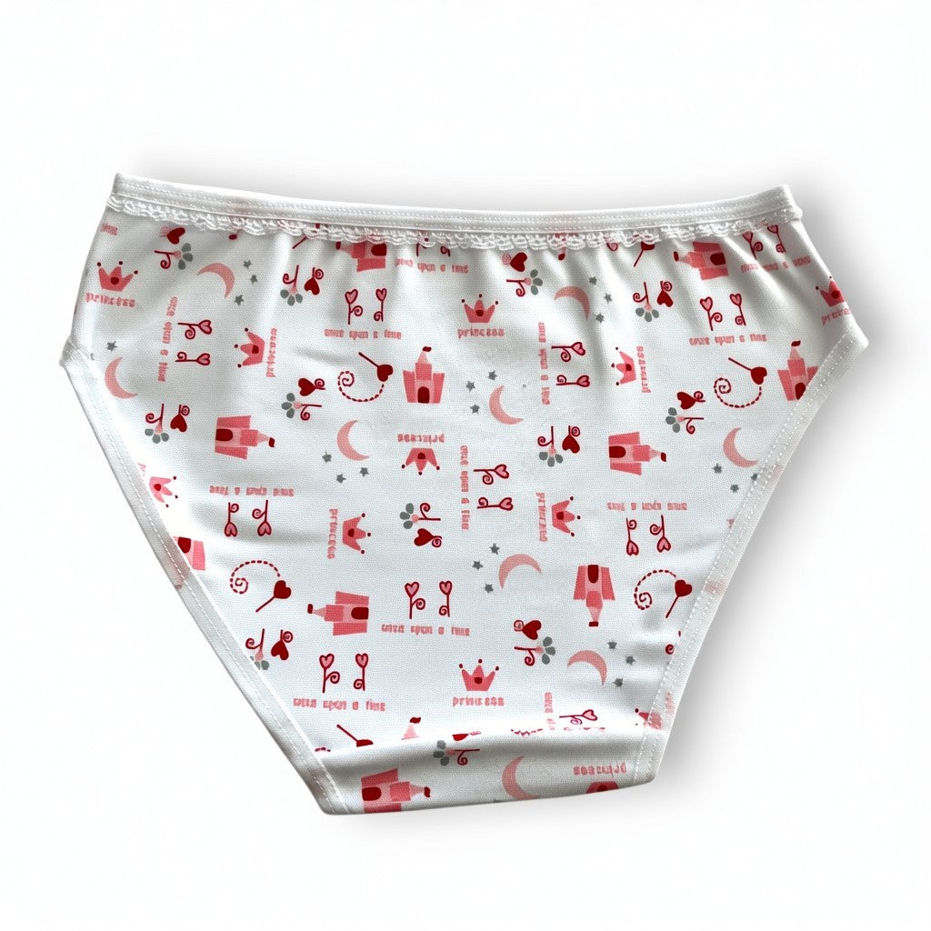 Bikini con estampado castillos y detalle de encaje niña #1276 Cylyo