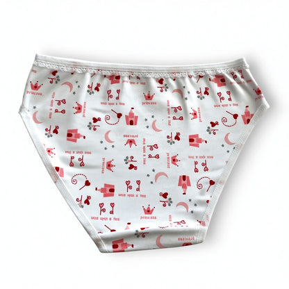 Bikini con estampado castillos y detalle de encaje niña #1276 Cylyo