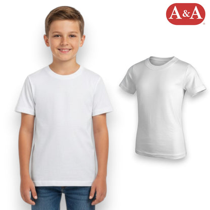 Playera manga corta inter blanca unisex infantil AYA