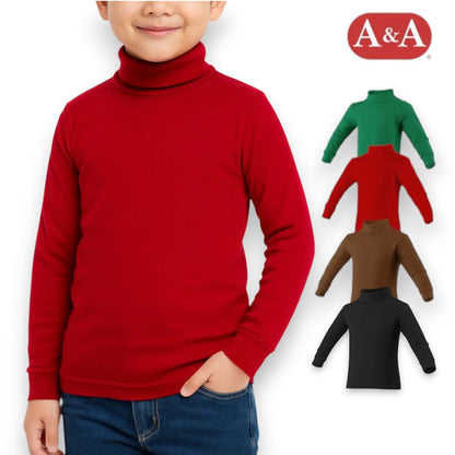 Playera cuello ruso manga larga colores unisex infantil AYA
